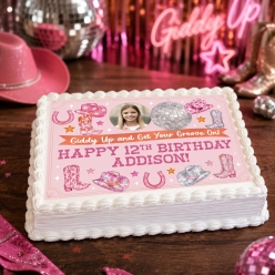 Cowgirl Disco Photo Personalized Edible Icing Sheet